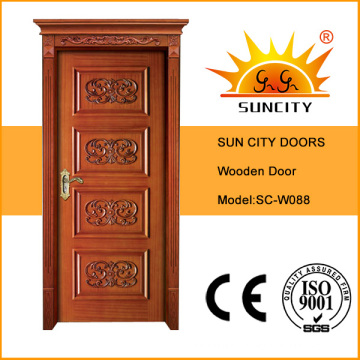 Top Quality Interior MDF Wooden Doors with Solid Wood (SC-W088)